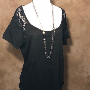 Black Lace Women’s Plus Tee, 2X